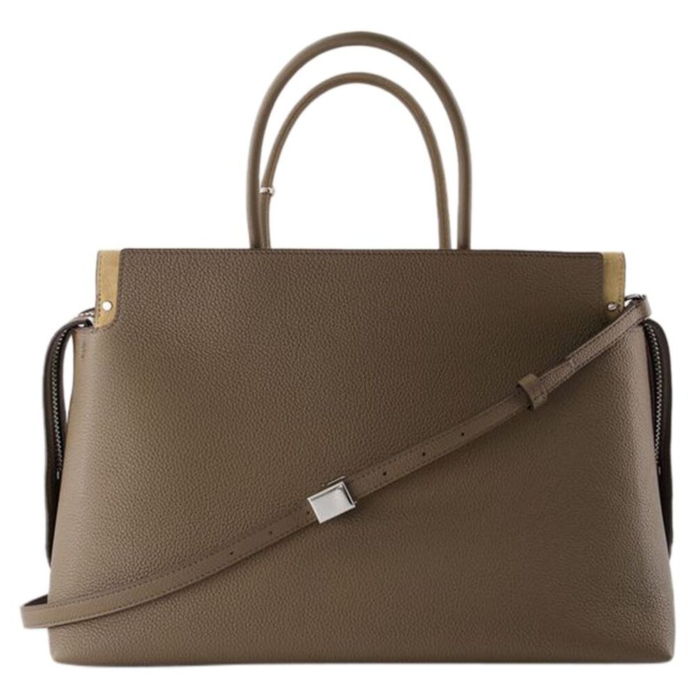 Mercer Large Satchel Purse - Tory Burch - Leather - Khaki - Picture 3 of 4